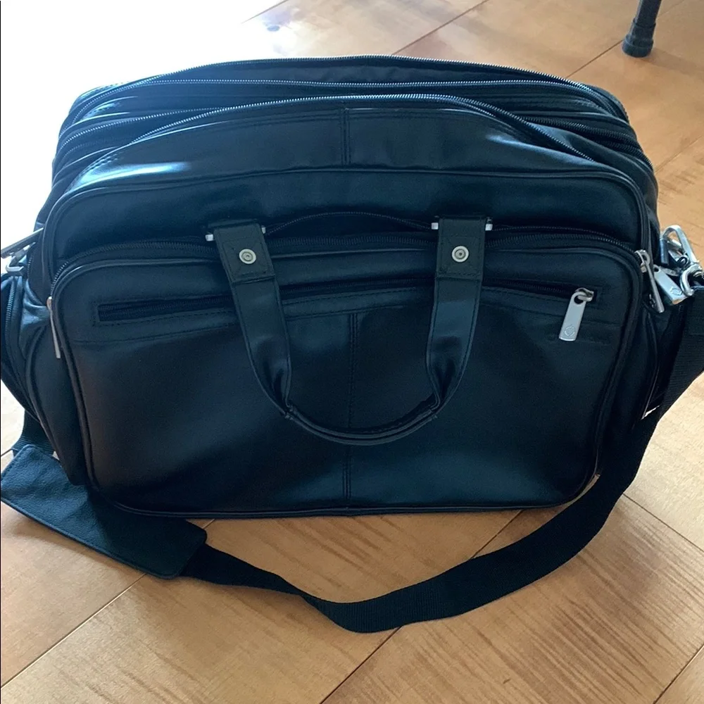 Black Eco Leather Messenger Bag